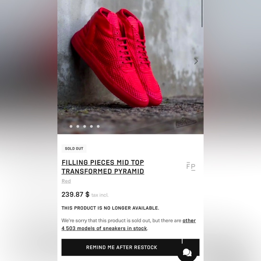 SOLD OUT & RARE FIND!! - FILLING PIECES MID TOP TRANSFORMED PYRAMID (red)